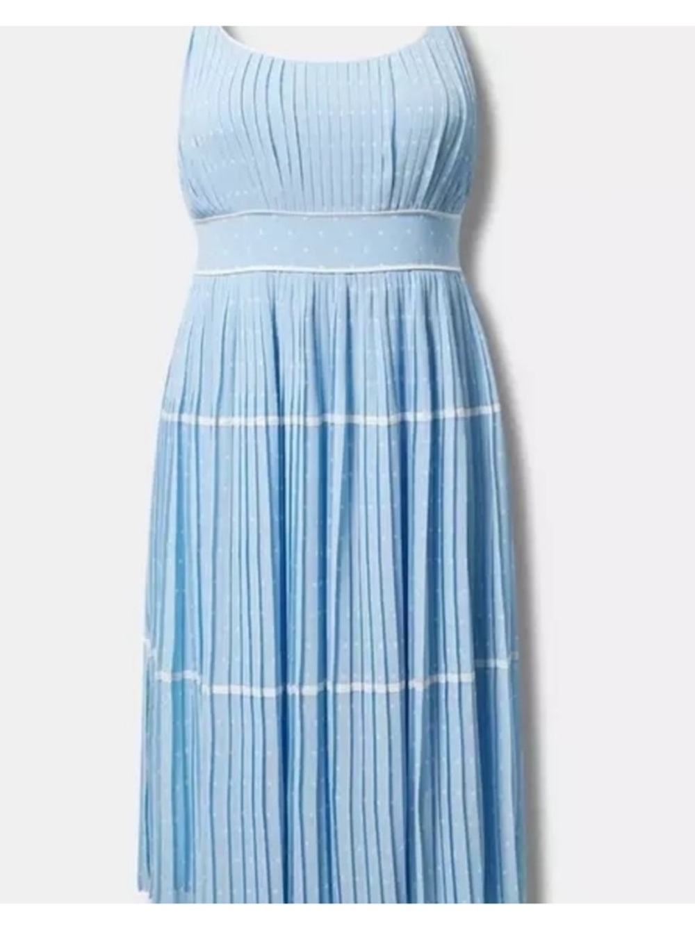 NWOT Torrid Marilyn Monroe Pleated Tiered Midi Light Blue Dress